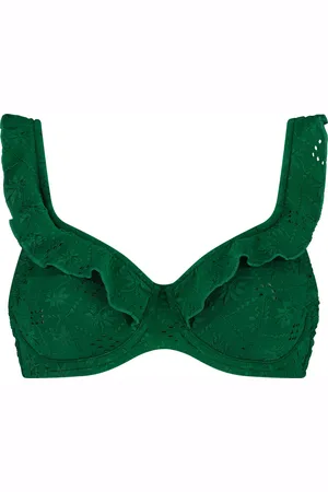 Beachlife Green Embroidery Dames Bikinitopje