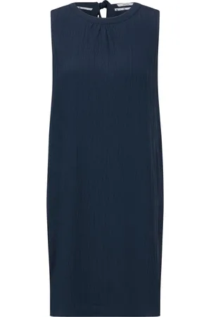 CECIL Solid Sleeveless Dress - Dames Jurk - maat XL - blauw