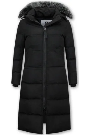Matogla Extra Lange Winterjas Dames met Kunst Bontkraag