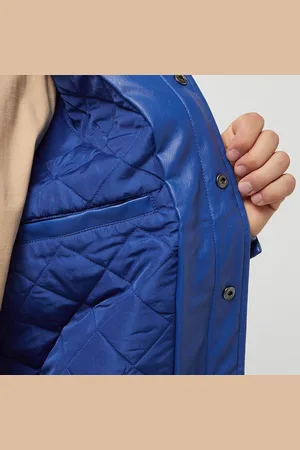 FUBU Corporate Leather Jacket blue/creme/black