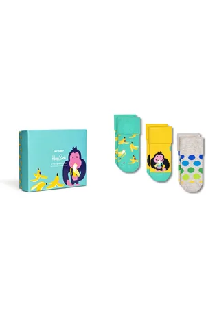 Happy Socks XKJUN08-0200 In The Jungle Terry Socks Gift Set 3-Pack - maat 0-6M