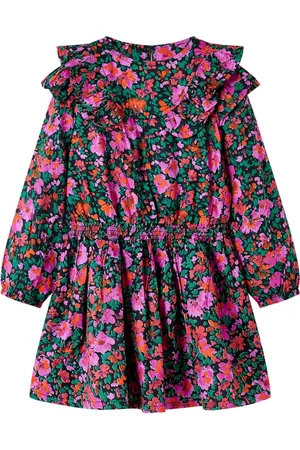 vidaXL Kinderjurk-met-lange-mouwen-116-felroze