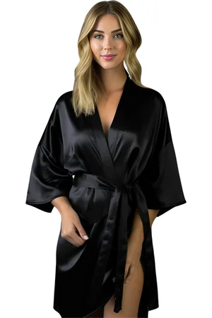 Merkloos Moondrops - Kimono dames - 100% Satijn - Badjas - L/XL - Pyjama dames - cadeau voor vrouw