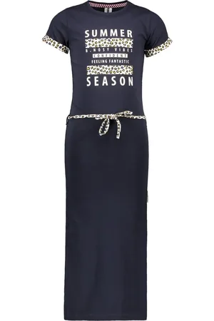 B.Nosy Meisjes maxi jurk - Marine blauw