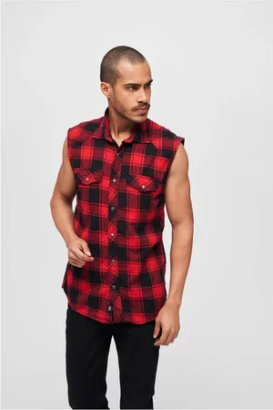 Brandit Checkshirt sleeveless Overhemd - 4XL - /Zwart