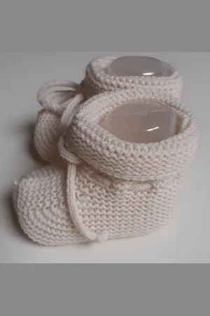 Mac Gebreide Basis Slofjes | Unisex |Natural | Newborn | Strikveter | PA42