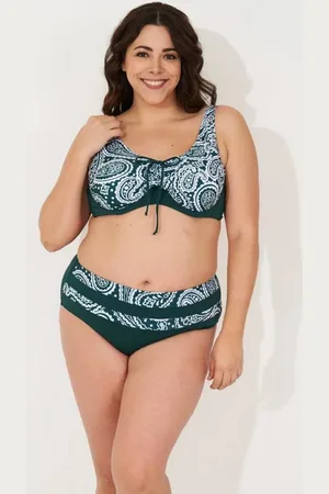Merkloos Bikini Set- 2 delig grote maat beugel bikini set- (Niet voorgevormd)Dames Zwempak- Badpak- Swimwear VC720-