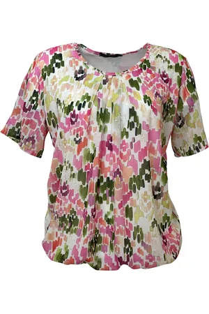 Merkloos Pink Lady dames blouse - blouse dames KM - M101 - pink print - maat S