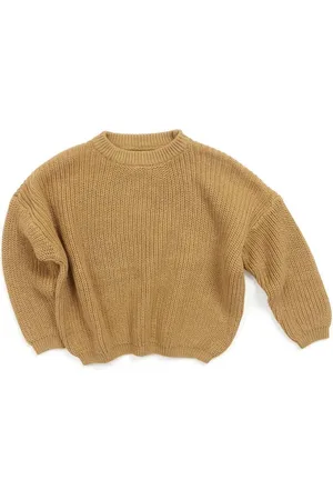 Merkloos Uwaiah oversize knit sweater - Caramel Fudge - Trui voor kinderen -98/3Y