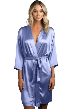 Merkloos Moondrops - Kimono dames - 100% Satijn - Badjas - L/XL - Pyjama dames - cadeau voor vrouw