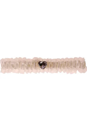 S.Y.W Kousenband ivoor met strass hartje