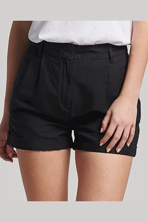 Superdry Studios Linen Korte Broek Zwart S Vrouw