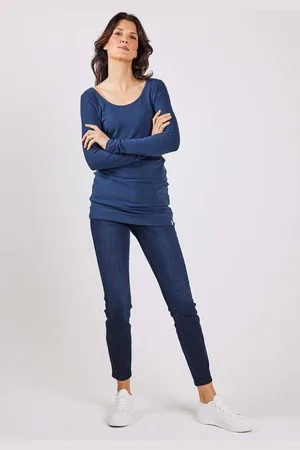 DIDI Dames Extra long tee Leija in Dark Blue maat 40