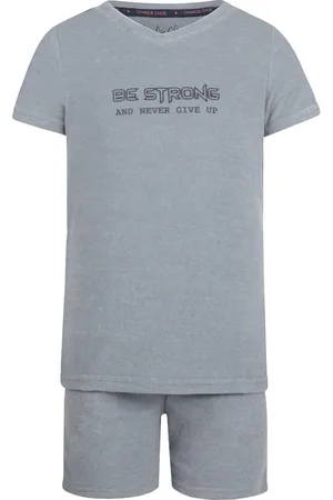 Charlie Choe Jongens Pyjama Shortama Faded Badstof