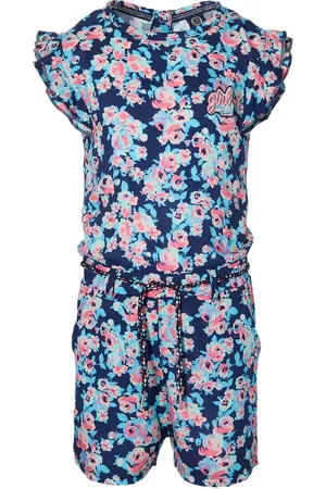 Quapi Meisjes jumpsuit Foske Dark Blue Flower - maat 134/140