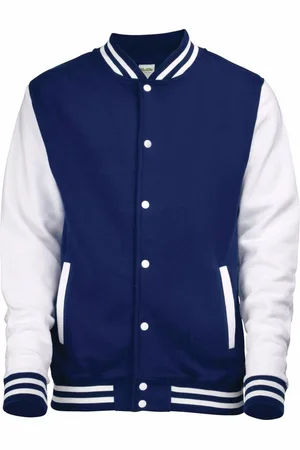 AWDis College jacket voor heren - met wit - drukknopen - katoen/polyester - Classic model S