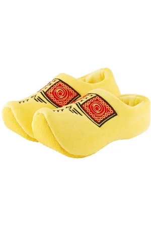 Merkloos Klompen pantoffels - - volwassenen - pluche - clogs sloffen - klompsloffen voor dames/heren - Hollands 39-41
