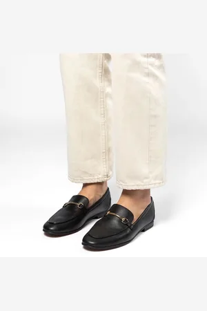 Manfield Dames - Zwarte leren loafers