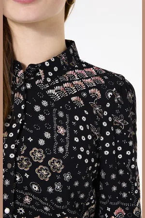 Garcia Meisjes All over print Blouse Zwart Long mouw
