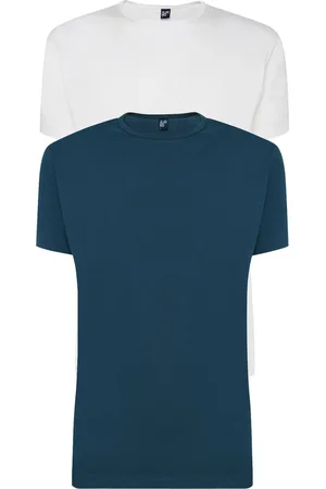 Alan Red Derby O-Hals 2-Pack T-Shirts Wit Denimblauw - Heren