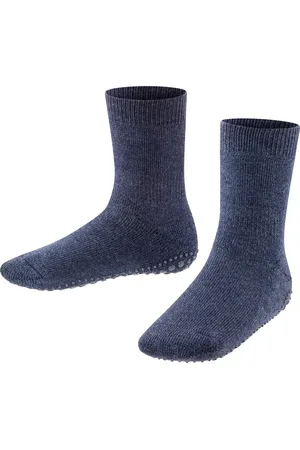 Falke Catspads antislip noppen katoen merino wol huissokken kinderen blauw