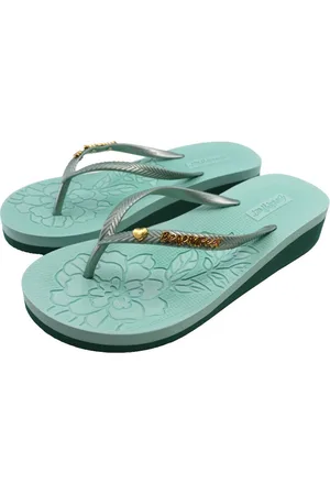Beachy Feet Teenslippers Dames Flamencos FlipFlop Bethina Sleehak Groen