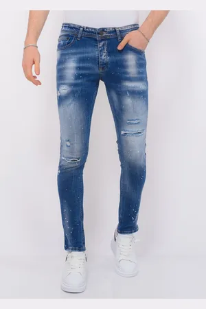 Local Fanatic Blue Ripped Stretch Jeans Heren - Slim Fit -1080