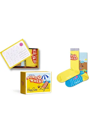 Happy Socks XWYW02-2200 2-Pack Wish You Were Here Socks Gift Set - maat 36-40