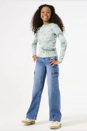 Garcia Meisjes All over print T-shirt Groen Long mouw