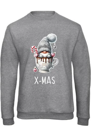 B and C Dames kersttrui Gnoom -Grijze sweater maat L- foute kersttrui