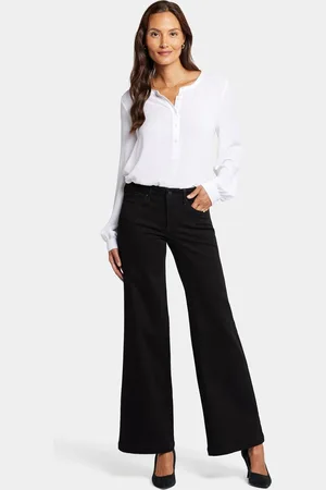 NYDJ Teresa Wide Leg Jeans Zwart Premium Denim (Tall)