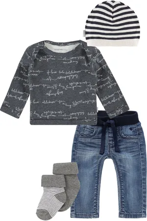 Noppies Set(5delig) Jeans met grijs shirt, mutsje en 2 paar sokjes