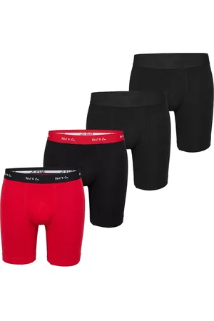 Phil & Co. Berlin Boxershorts Heren Met Lange Pijpen Boxer Briefs 4-Pack Rood / Zwart