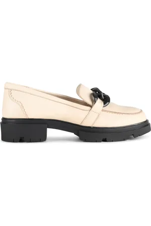 PS Poelman SOPHIE Dames Loafers met ketting - Crème