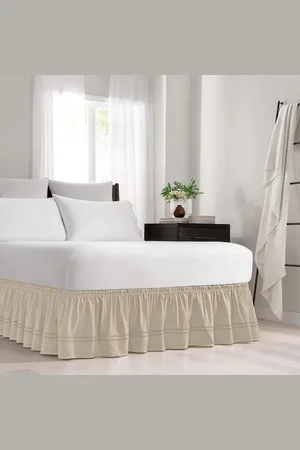Merkloos Elastische omslag Rond Bedrok - EASY FIT Baratta - Gemakkelijk aan/uit - 45 cm Val - Queen/King Camel