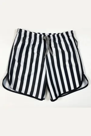 Merkloos Pop UP Shop Swim short long maat 134/140 black/off white