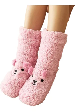 Merkloos Sloffen dames - warme sloffen beer - huissloffen - mt 36/40 - anti slip - huissokken - sloffen meisjes