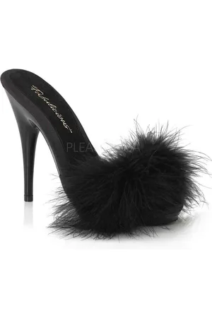 Fabulicious EU 40 = US 10 | POISE-501F | 5 Heel, 3/8 PF Marabou Slide Sandal