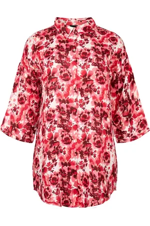 Zizzi VVIVA 1/2 LONG SHIRT Dames Blouse - Pink