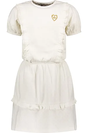 Moodstreet Meisjes jurk fancy - Warm wit
