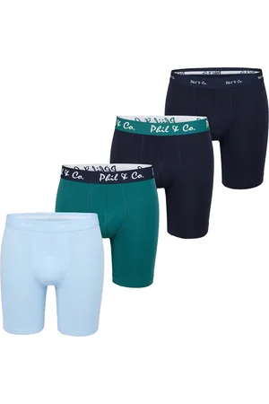 Phil & Co. Berlin Boxershorts Heren Met Lange Pijpen Boxer Briefs 4-Pack Blauw / Groen