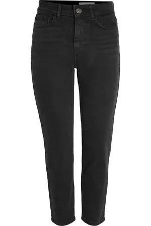 Noisy May Jeans Nmmoni Hw Straight Ank Black Jeans 27021112 Black Denim Dames