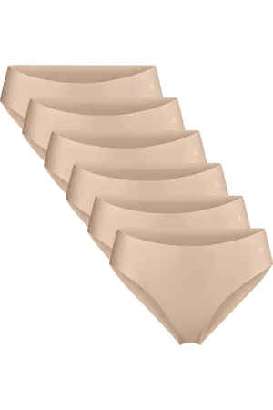 DANISH ENDURANCE Naadloze Bikini Slips voor Dames- Sporten & Iedere dag- 6-pack- Beige- XL