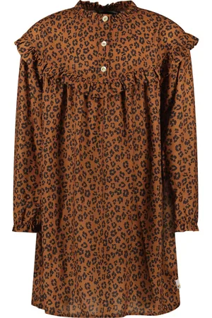 Moodstreet Meisjes jurk AOP luipaard - Toffee