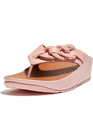 FitFlop Opalle Rubber-Chain Leather Toe-Post Sandals