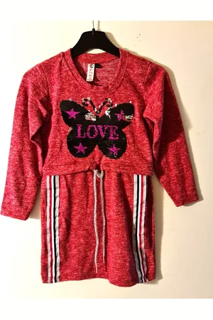 Merkloos Meisjes Jurk Lovertjes Rood
