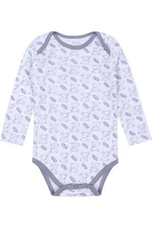 Disney Grijze babybody met een teddybeer, lange mouwen