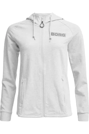 Björn Borg Dames Hooded Jacket Luna – Lichtgrijs Melange maat 38 Vrouwen