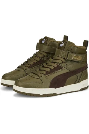 PUMA RBD Game WTR Jr Unisex Sneakers - Deep Olive-Dark Chocolate- Team Gold