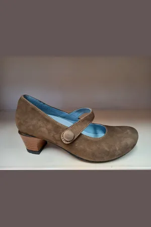 Wolky Jig pump blokhak met band - - suede - maat 38